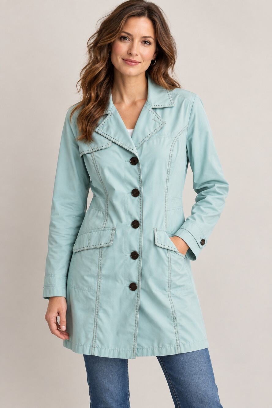 Vintage Eddie Bauer Trench Coat | Contrast Stitching | Classic Utility Chic